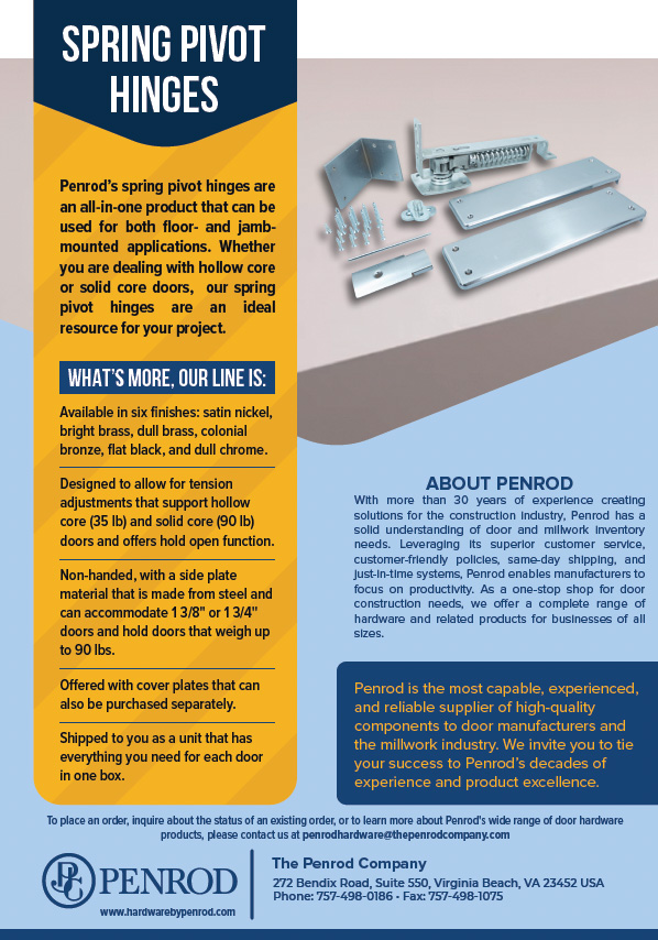 Spring Pivot Hinges cover graphic
