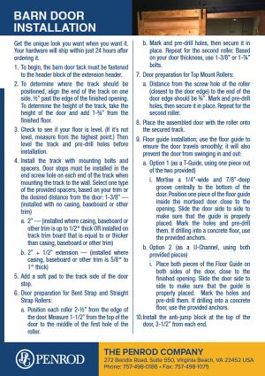 barn door installation PDF