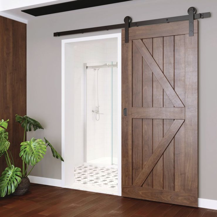 Bathroom with Barn Door